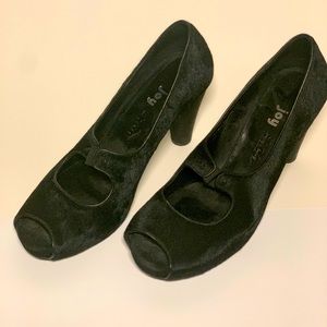 Joy Chen black Hide open toe Pumps - 41